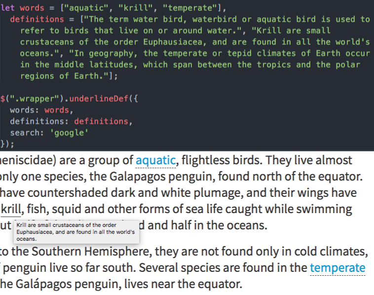 Underlined Definitions Underlined Definitions